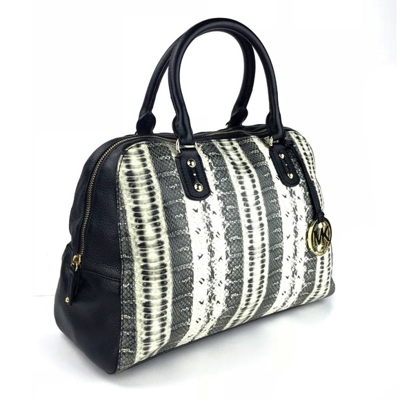 Michael Kors Python Embossed Domed Satchel - Picture 2 of 8